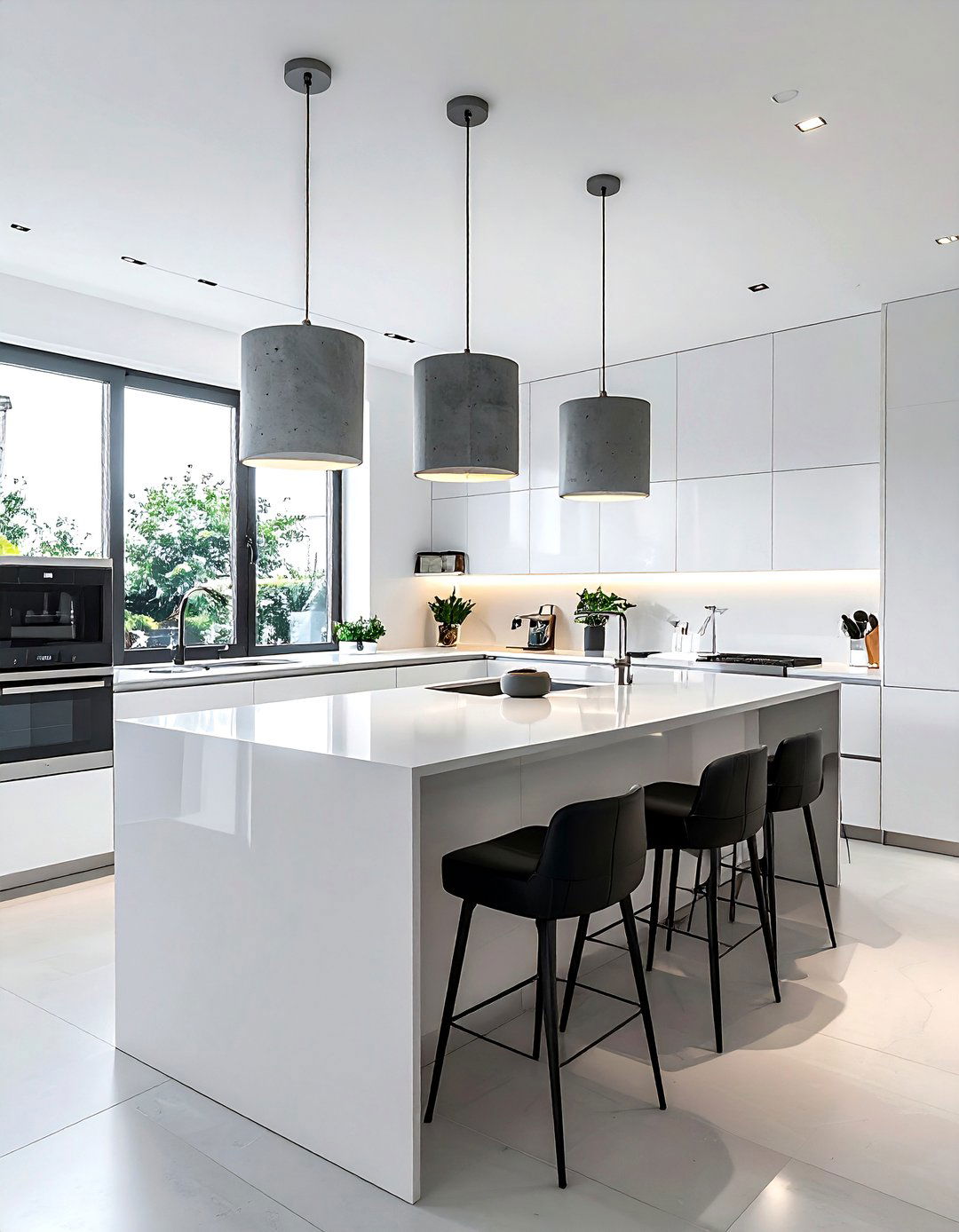 Concrete Cylinder Pendant - 30 pendant light kitchen island ideas