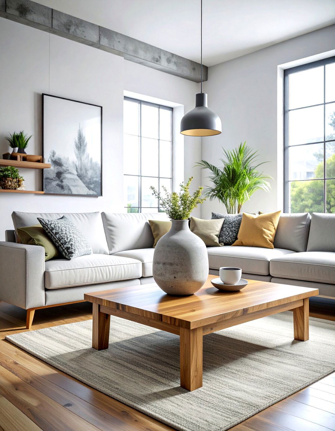 Concrete Decorative Vase - 30 gray living room accessories ideas