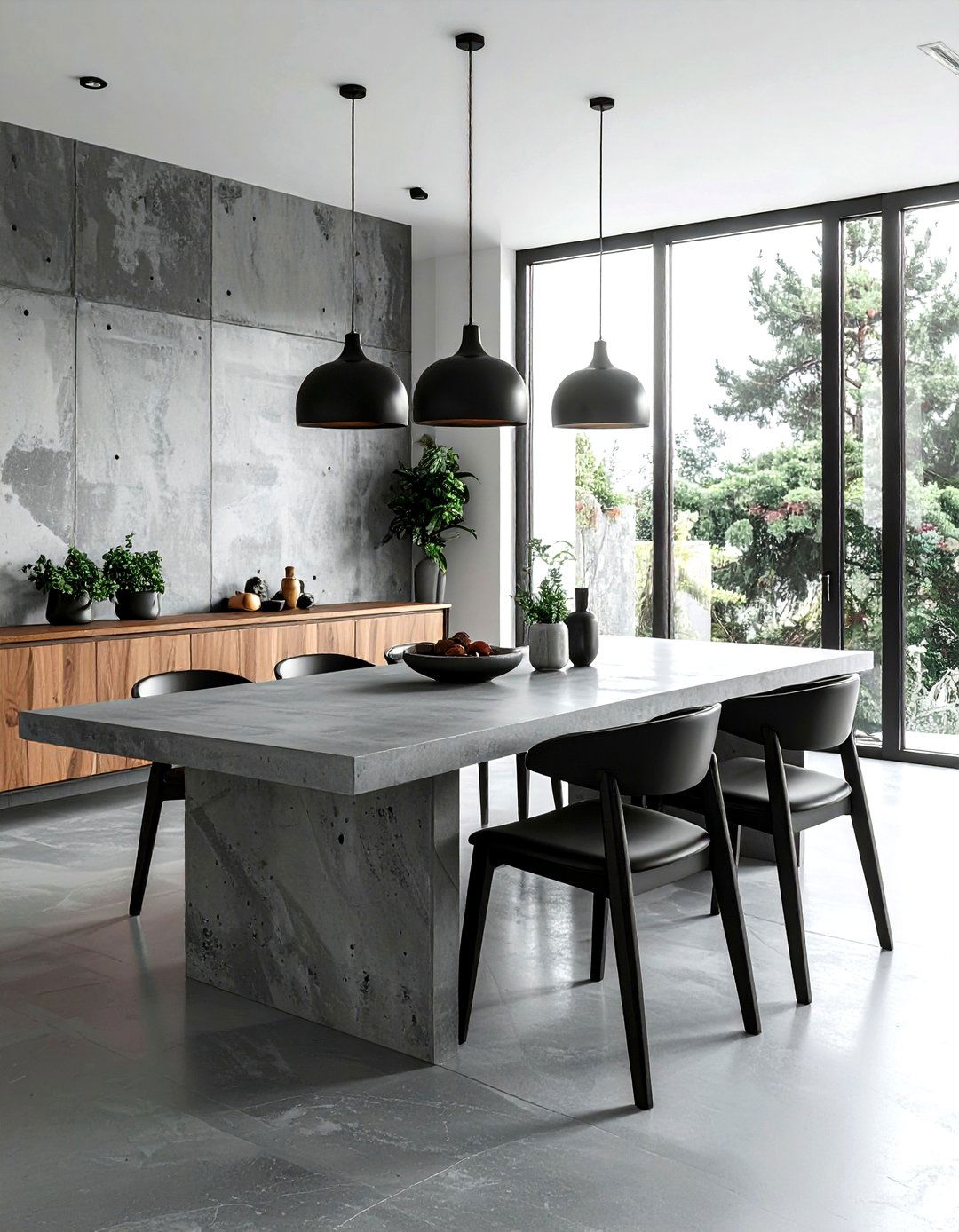 Concrete Dining Table - 30 minimalist dining room ideas