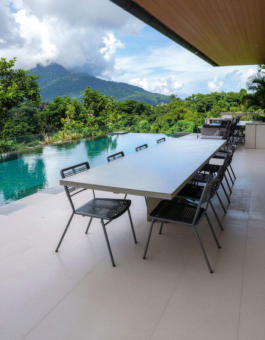 Concrete Dining Table - 30 poolside dining ideas