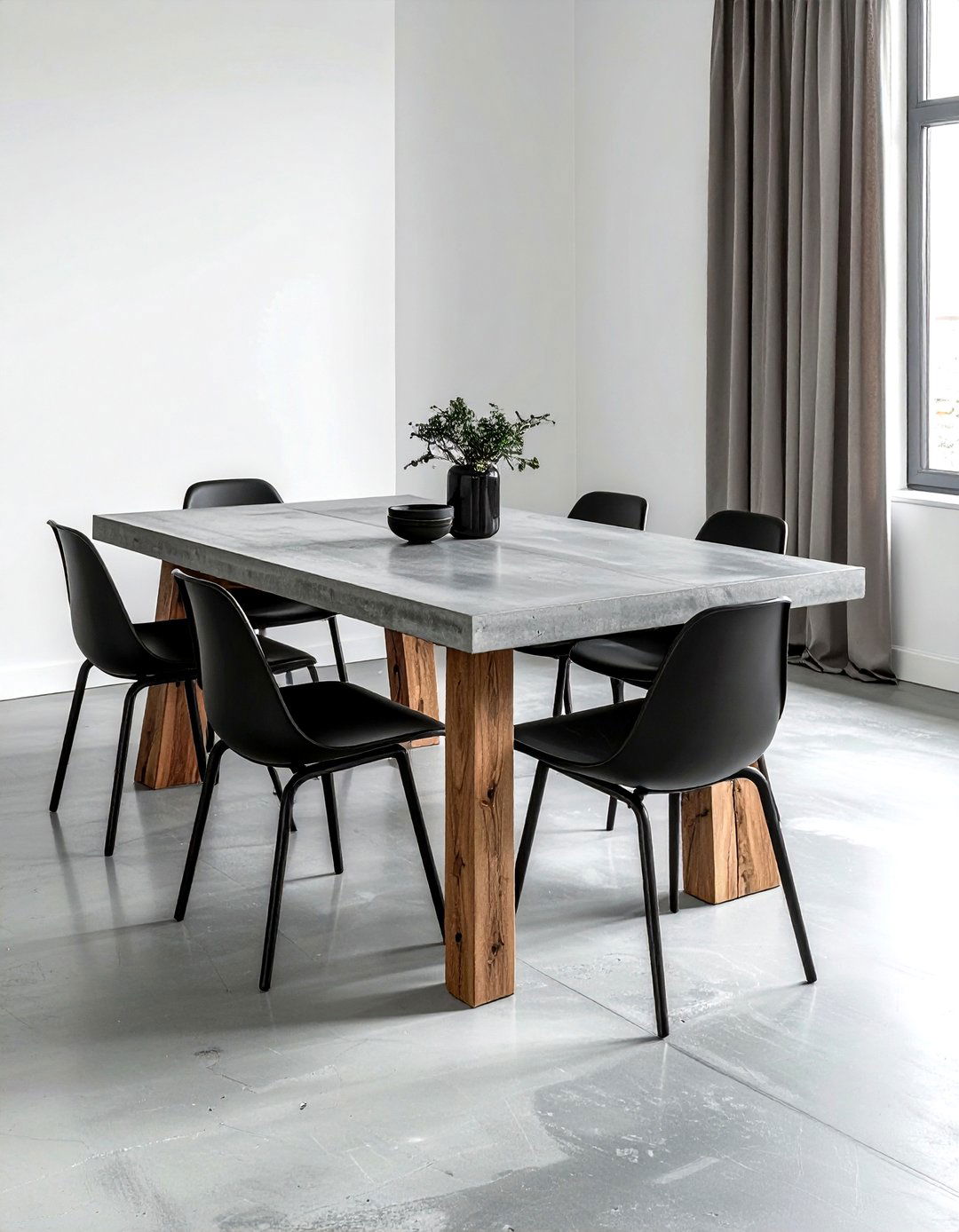 Concrete Dining Table Set - 30 dining room furniture ideas
