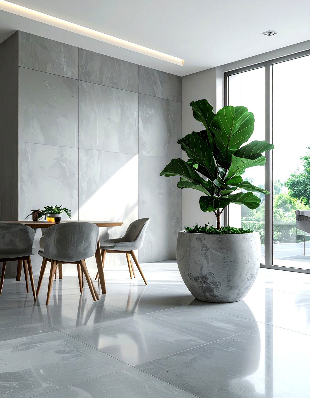 Concrete Effect Planter - 30 grey dining room accessories ideas