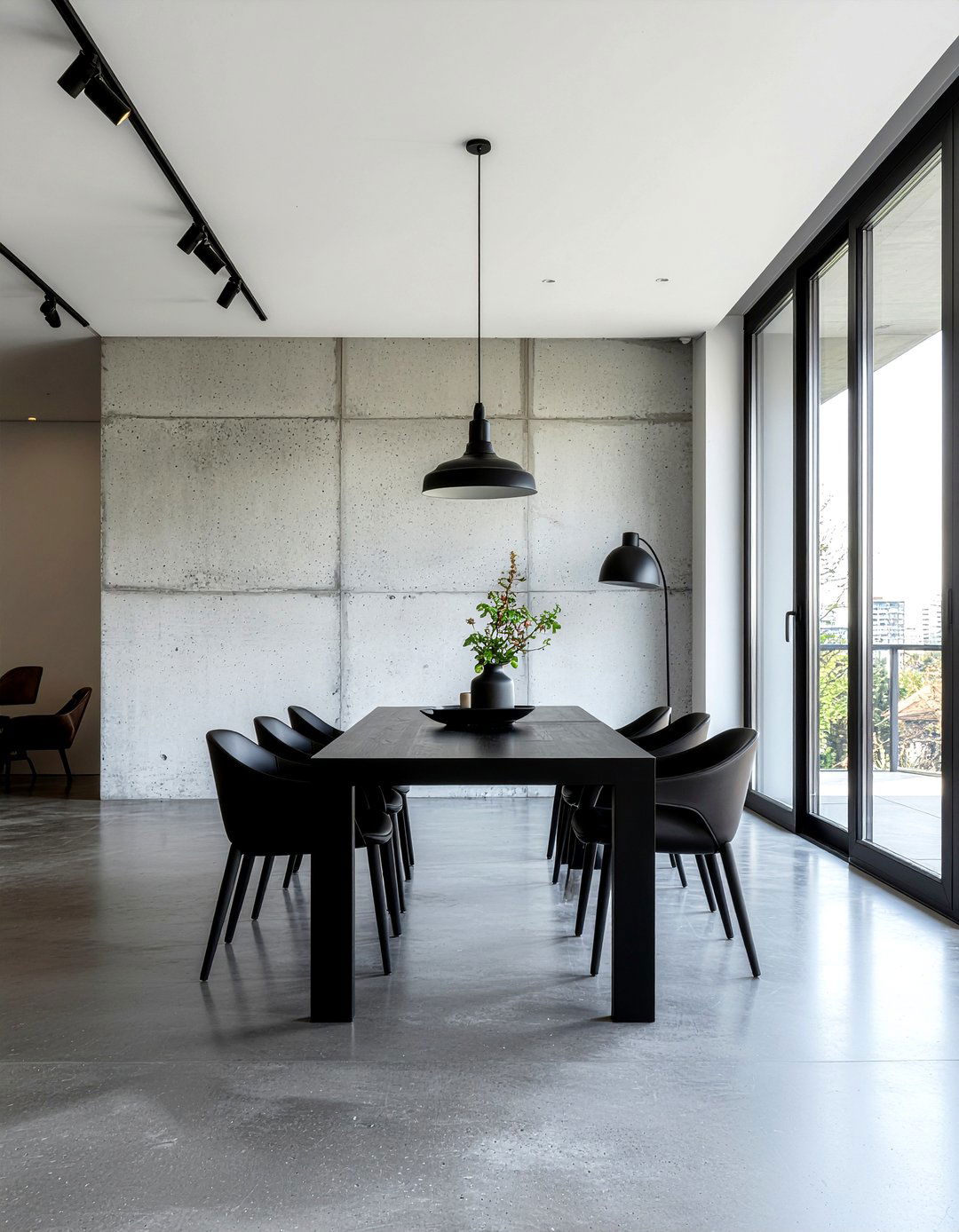Concrete Finish - 30 dining room accent wall ideas