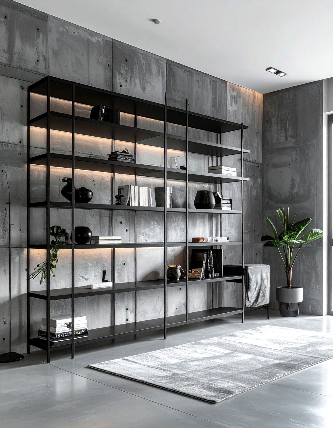 Concrete Finish - 30 living room wall texture ideas