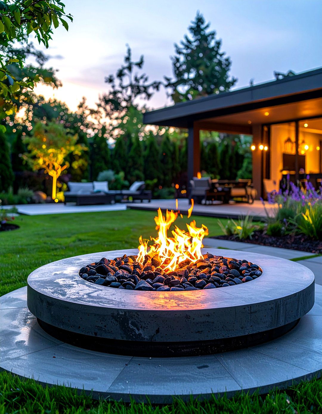 Concrete Fire Pit - 30 concrete decor ideas