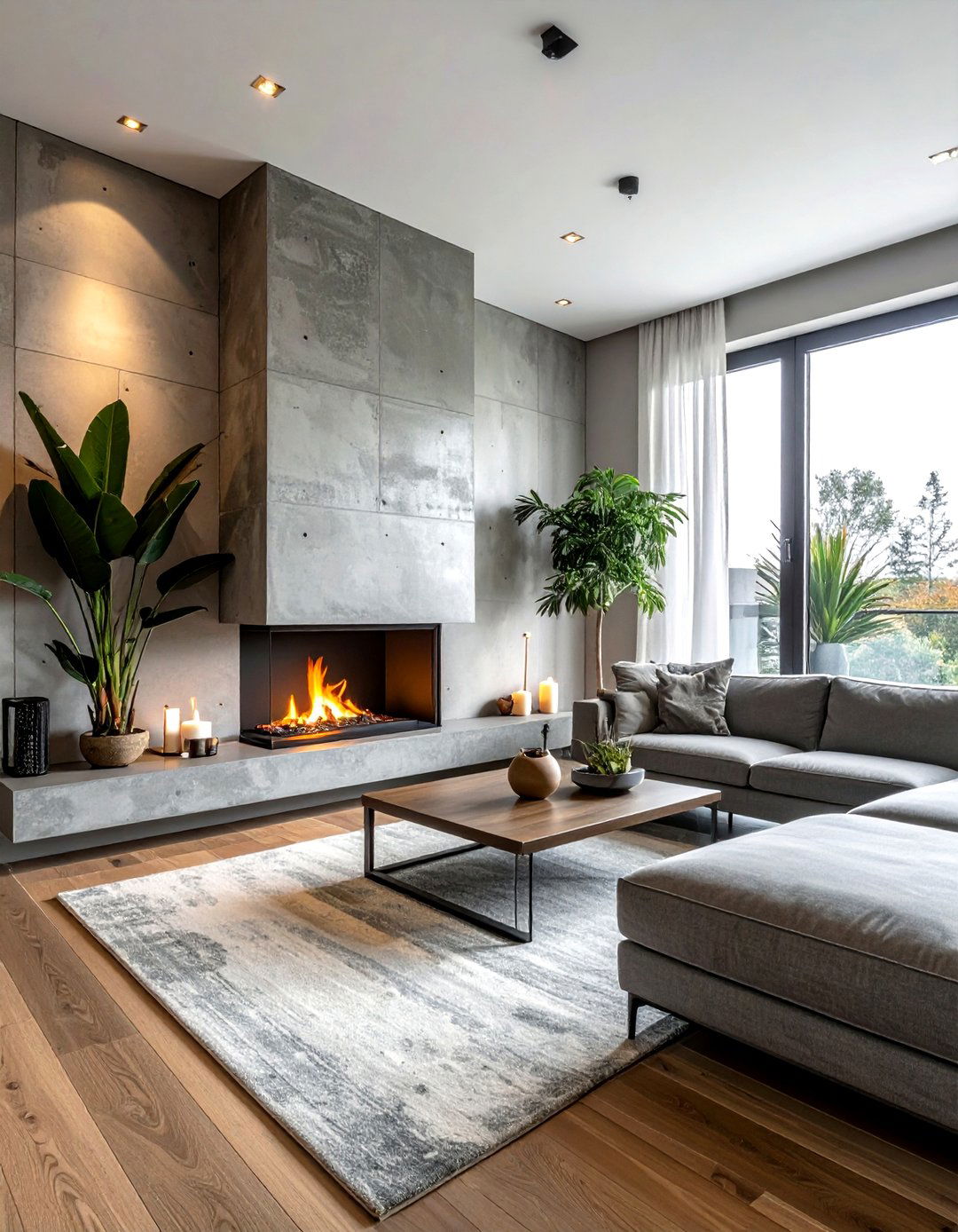 Concrete Fireplace Surround - 30 concrete decor ideas