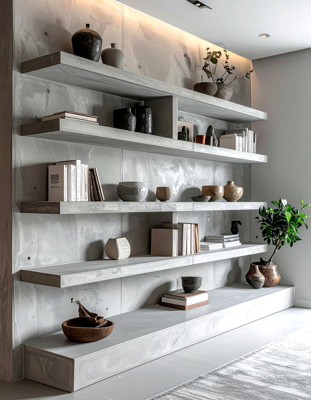 Concrete Floating Shelf - 30 concrete decor ideas