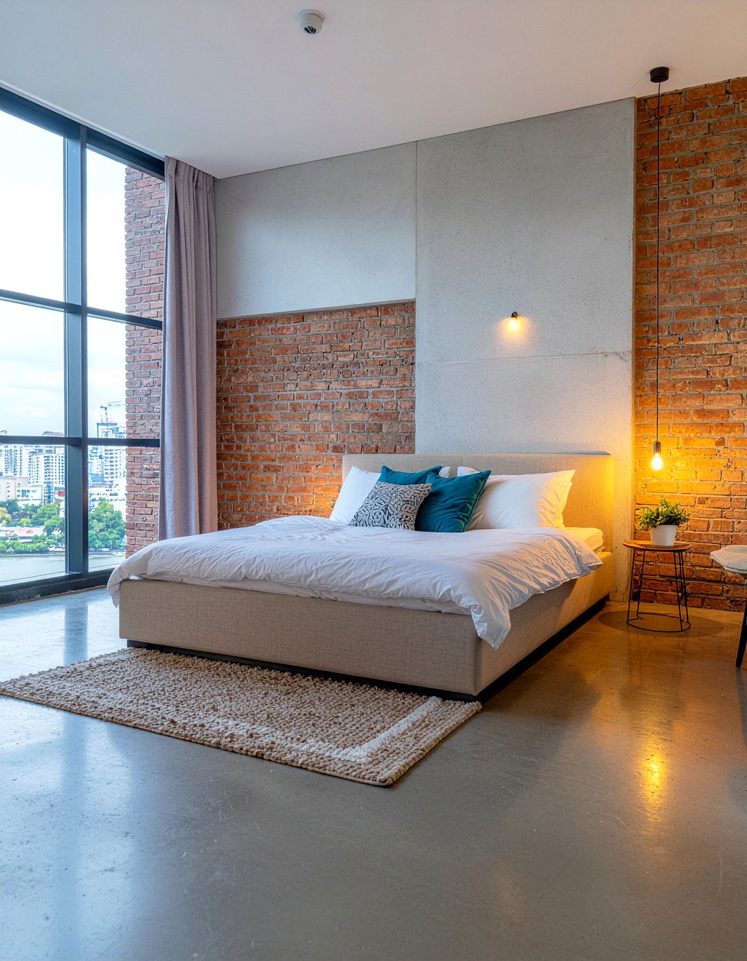 Concrete Floor Brick Walls - 30 bedroom concrete floors