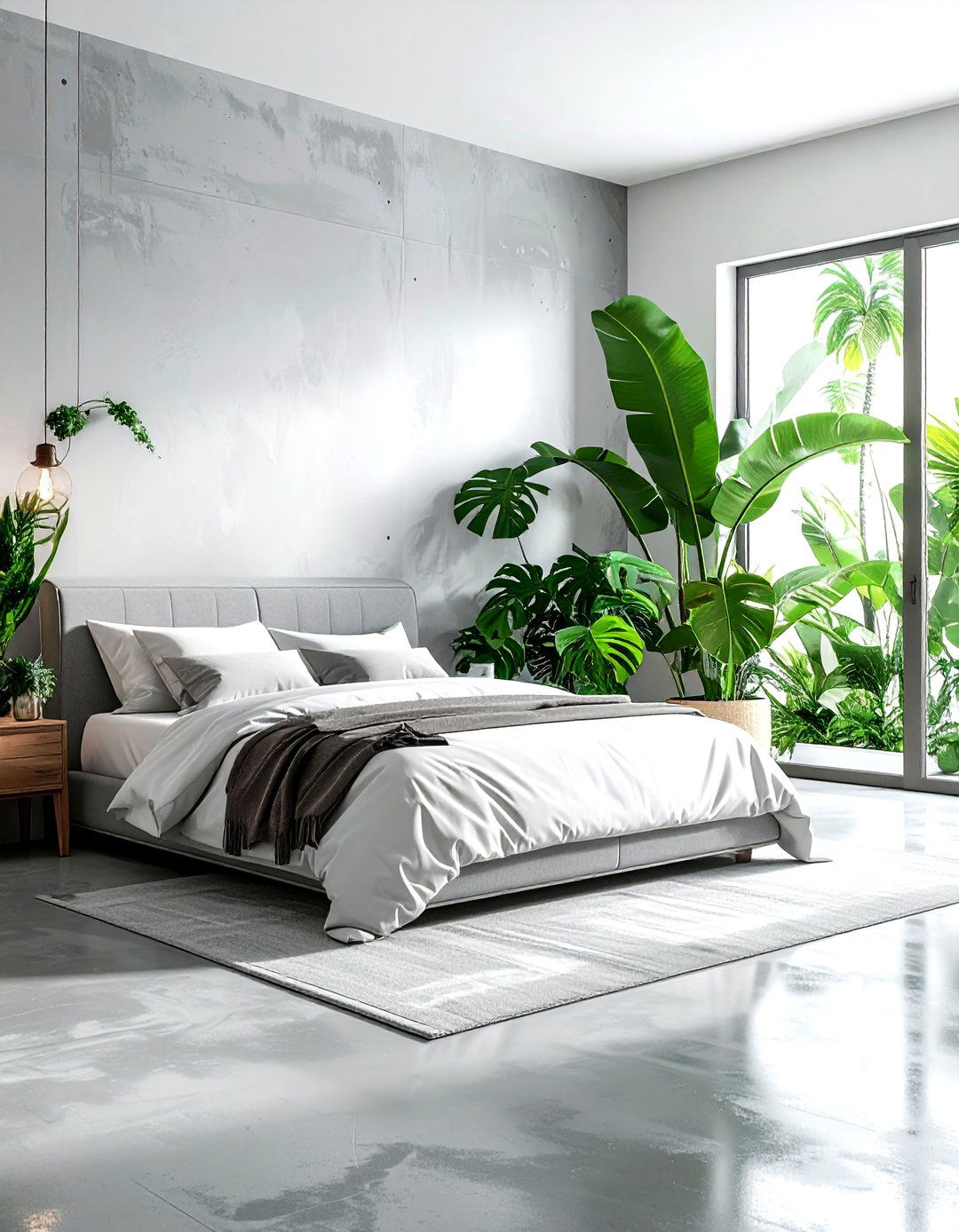 Concrete Floor Indoor Plants - 30 polished concrete bedroom ideas