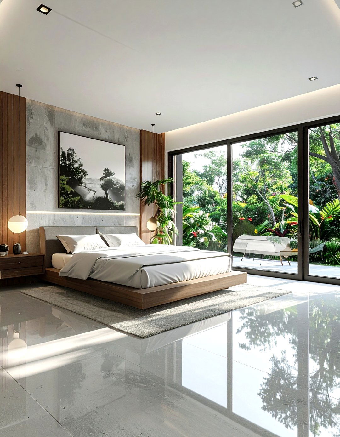 Concrete Floor Large Windows - 30 polished concrete bedroom ideas