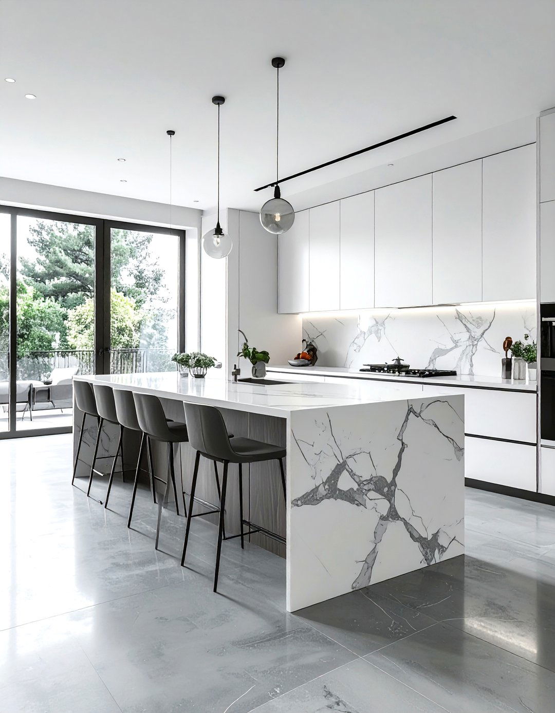 Concrete Floor White Marble Kitchen - 30 polished concrete floor kitchen ideas