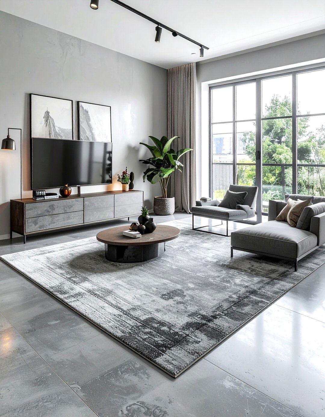 Concrete Floor - 30 industrial home decor ideas