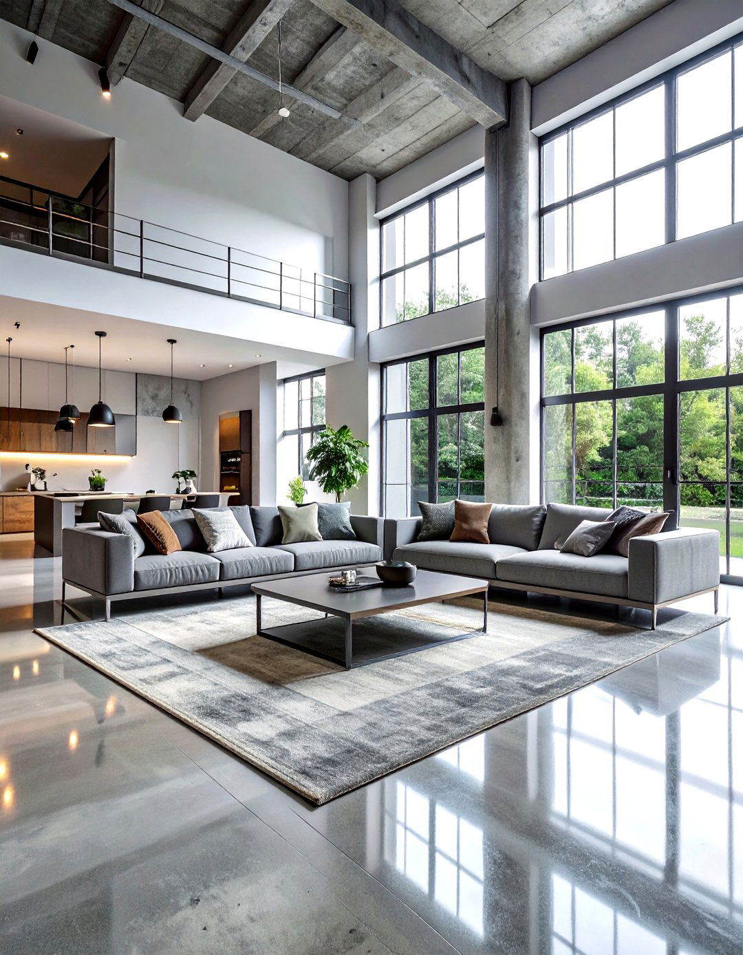 Concrete Flooring - 30 loft living room ideas