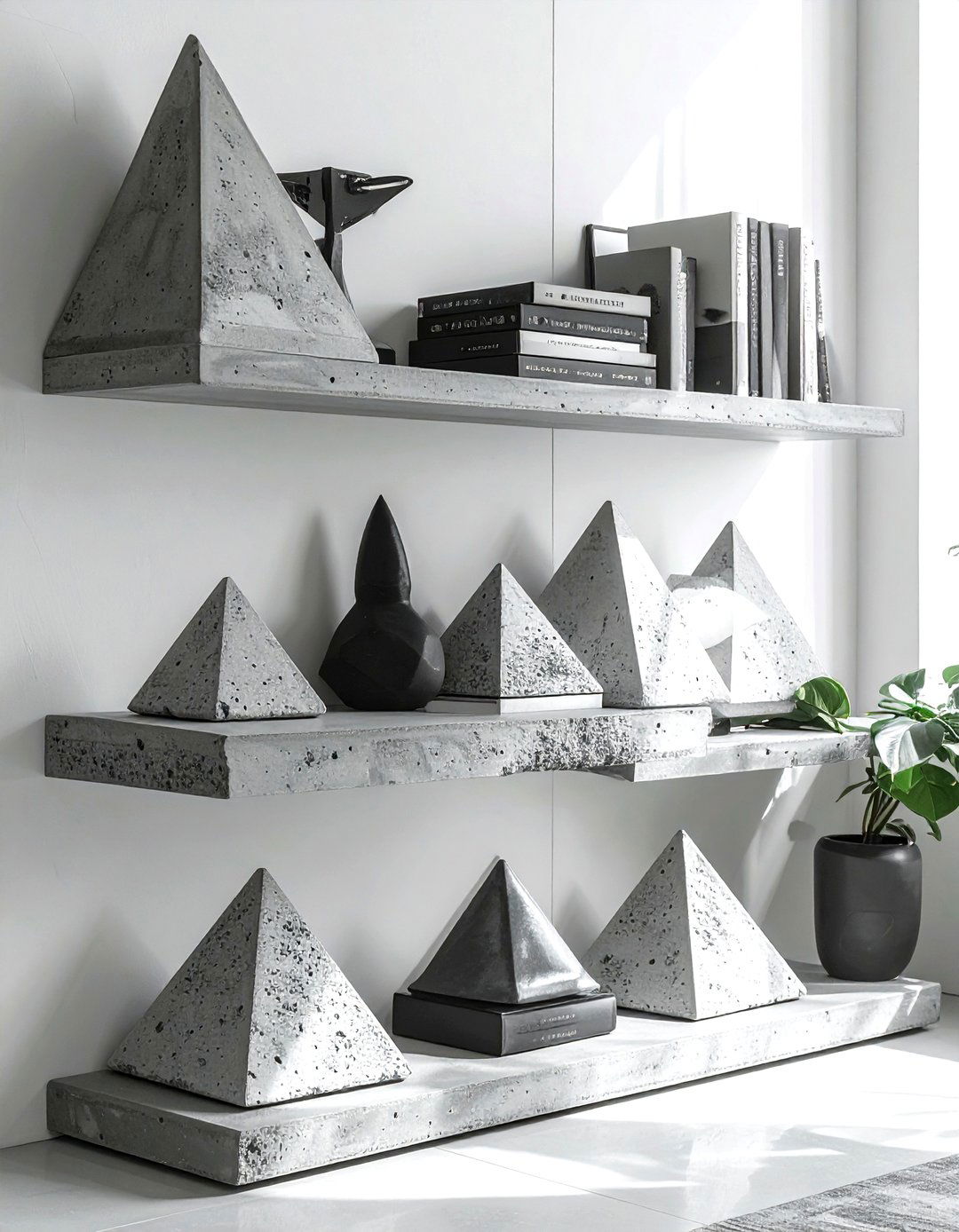 Concrete Geometric Bookends - 30 decorative bookend ideas