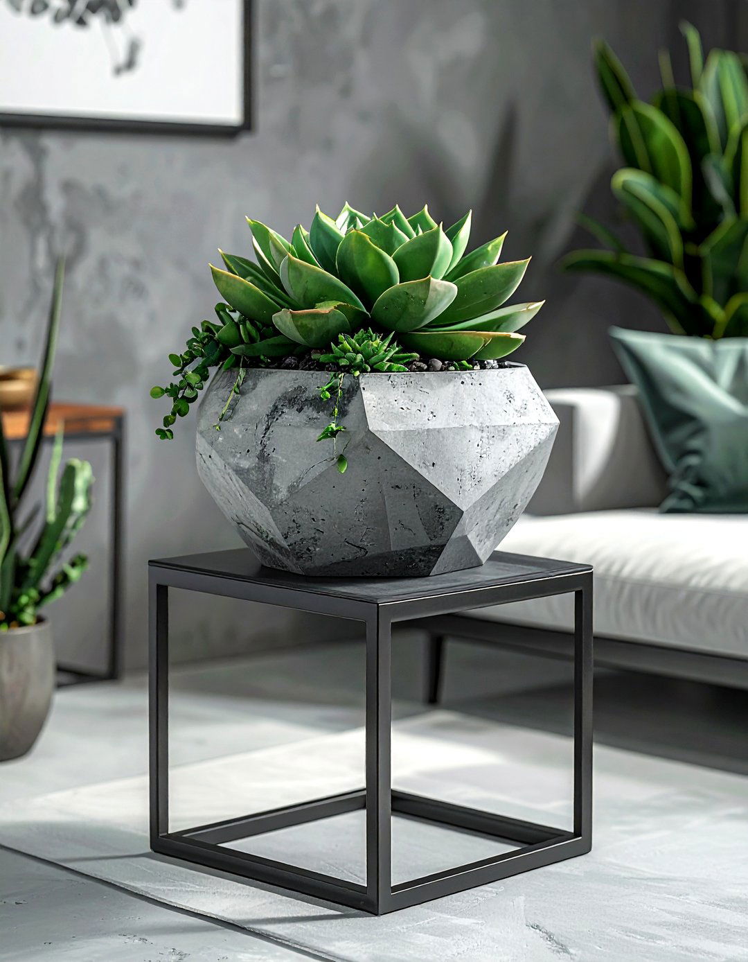 Concrete Geometric Vase - 30 table vase ideas