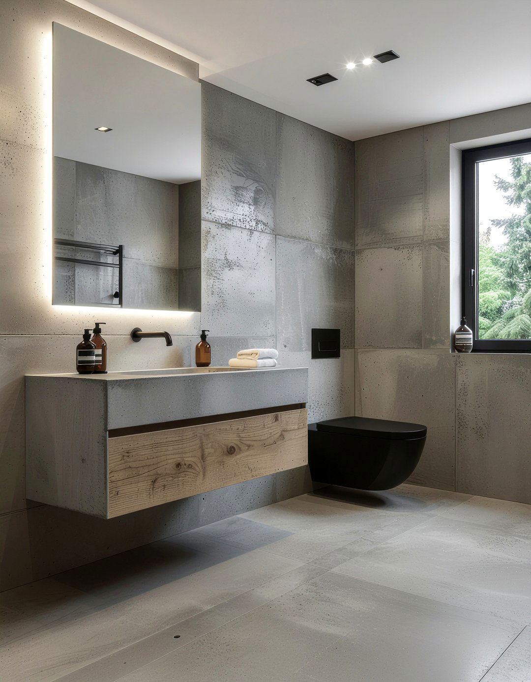 Concrete Gray Bathroom - 30 cool gray bathroom ideas