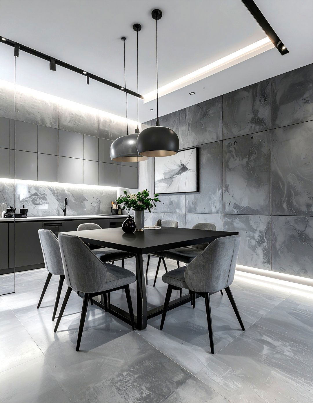 Concrete Gray Dining Room - 30 gray dining room decor ideas