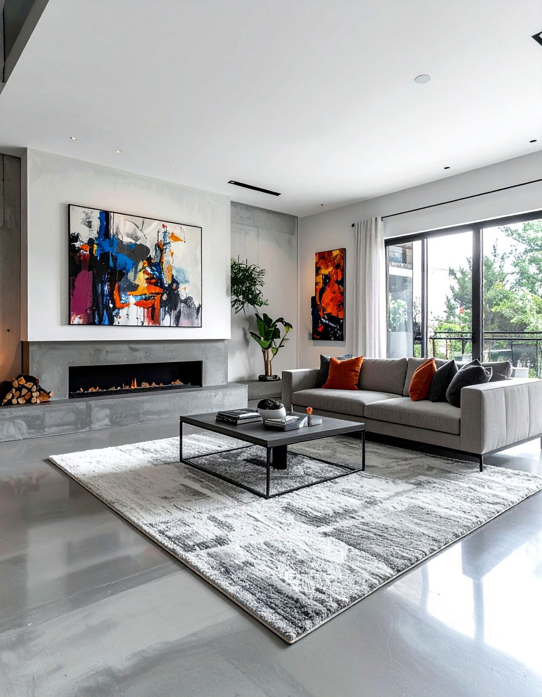 Concrete Gray Living Room - 30 gray living room ideas