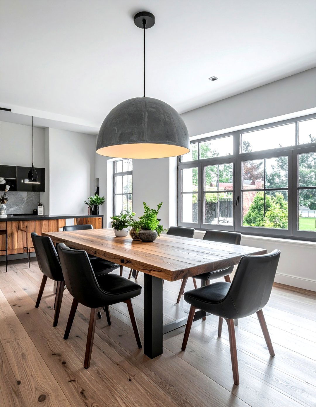 Concrete Industrial Pendant - 30 single pendant dining room ideas