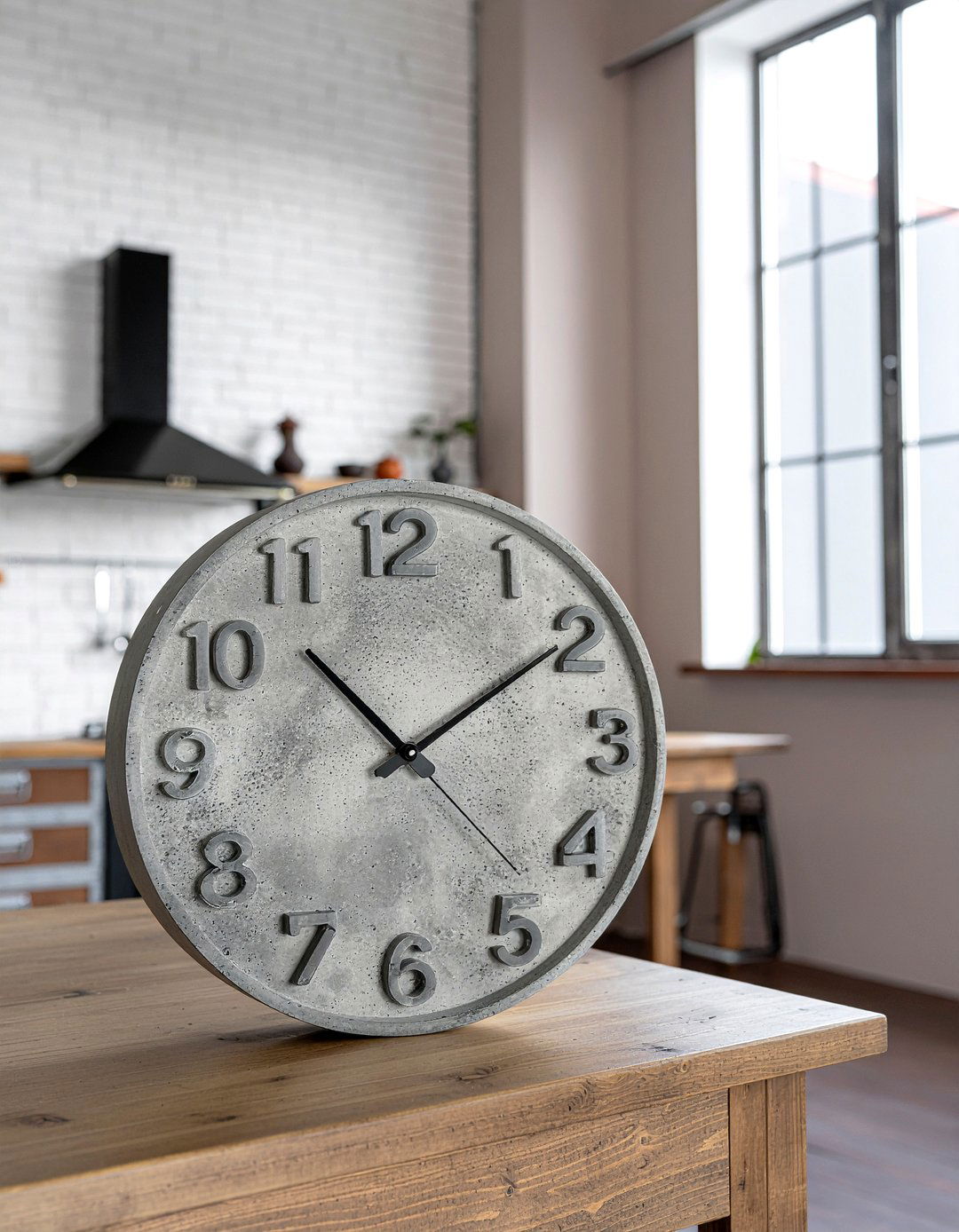 Concrete Kitchen Clock - 30 kitchen clock ideas