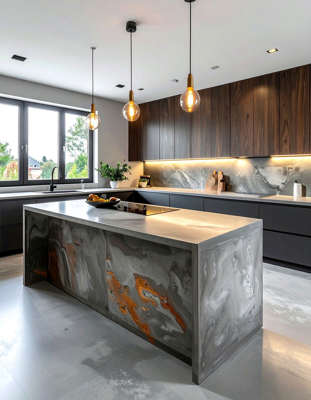 Concrete Kitchen Countertop - 30 warm modern kitchen ideas