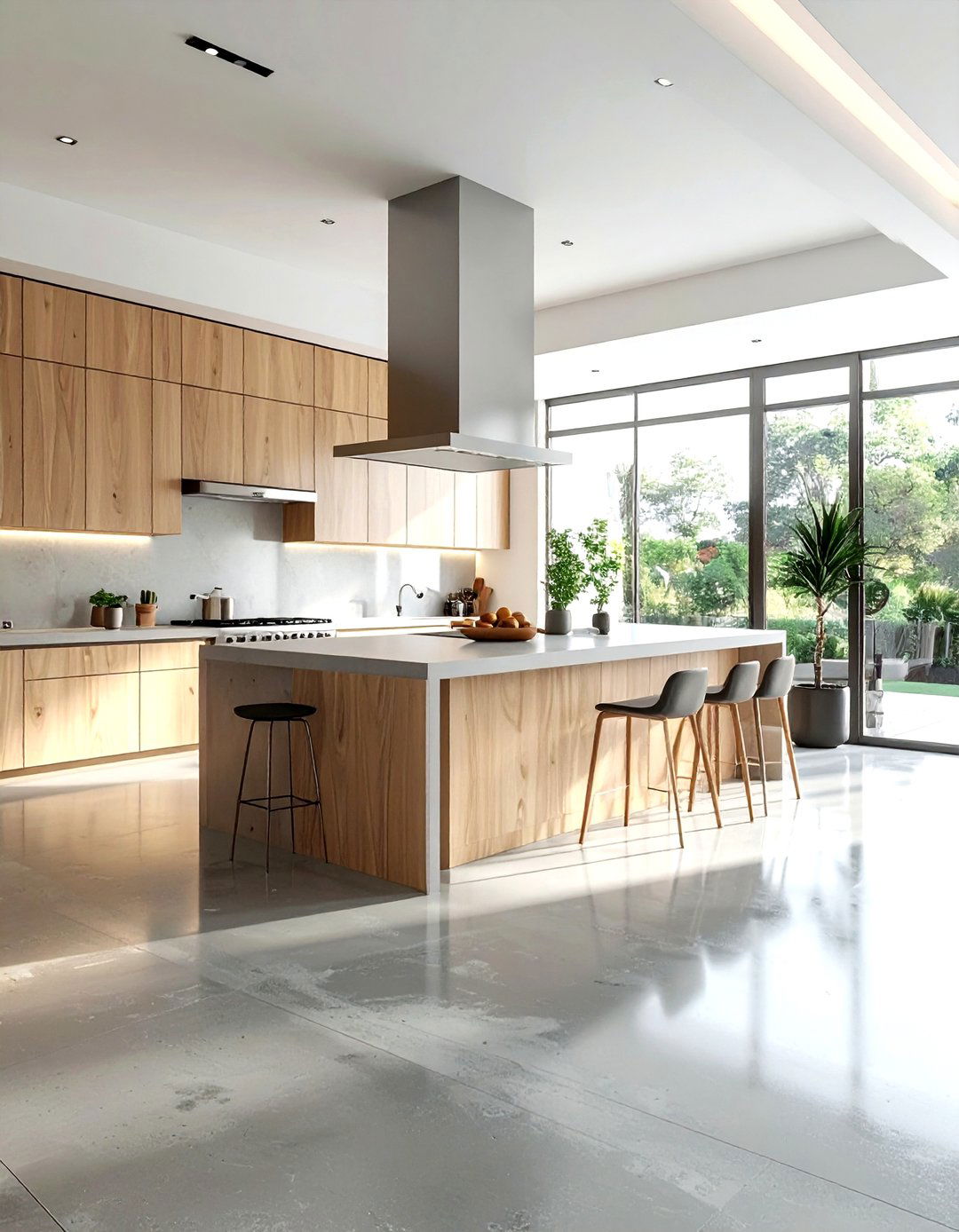 Concrete Kitchen Floor - 30 rustic modern kitchen ideas