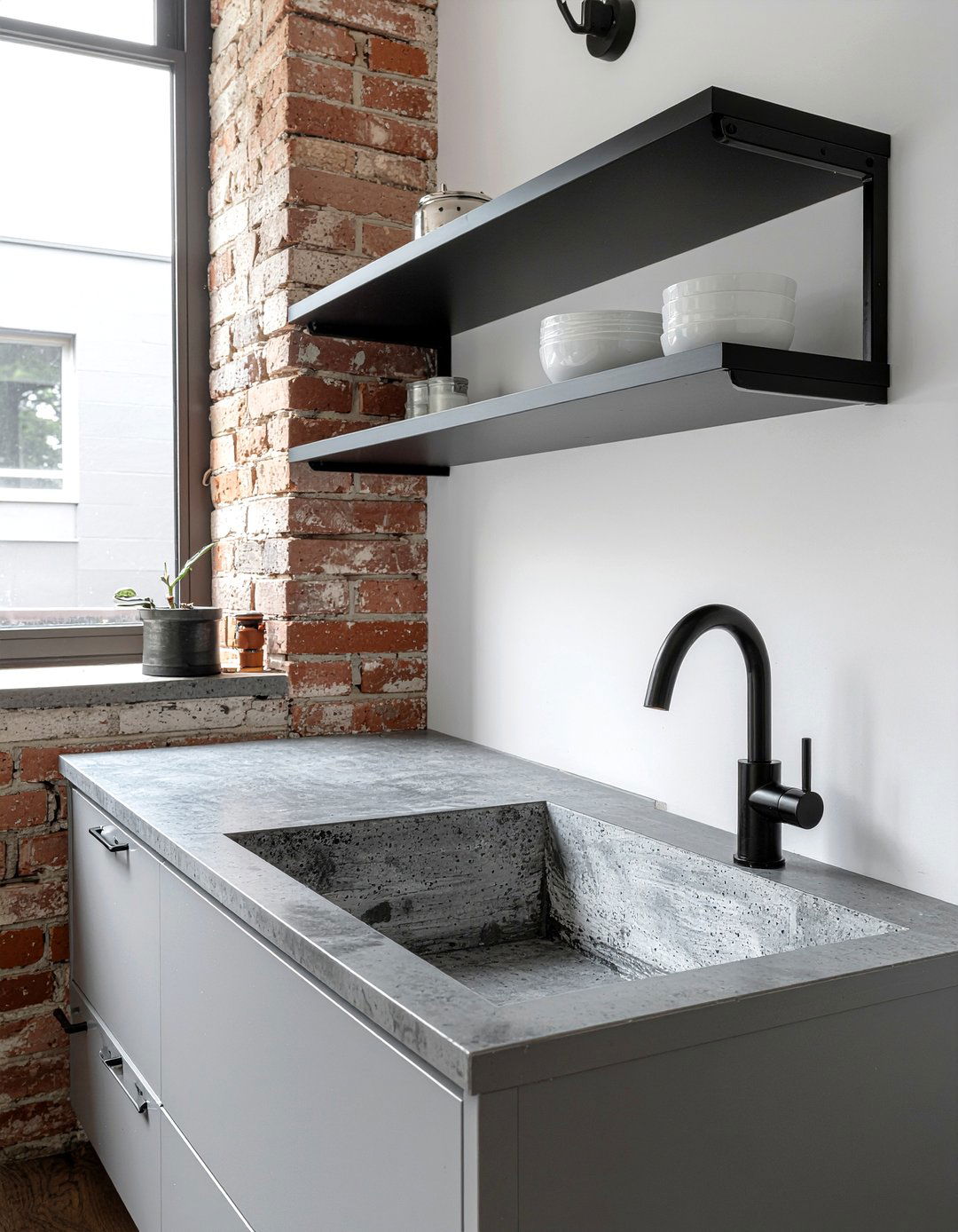 Concrete Kitchen Sink - 30 apron front sink kitchen ideas