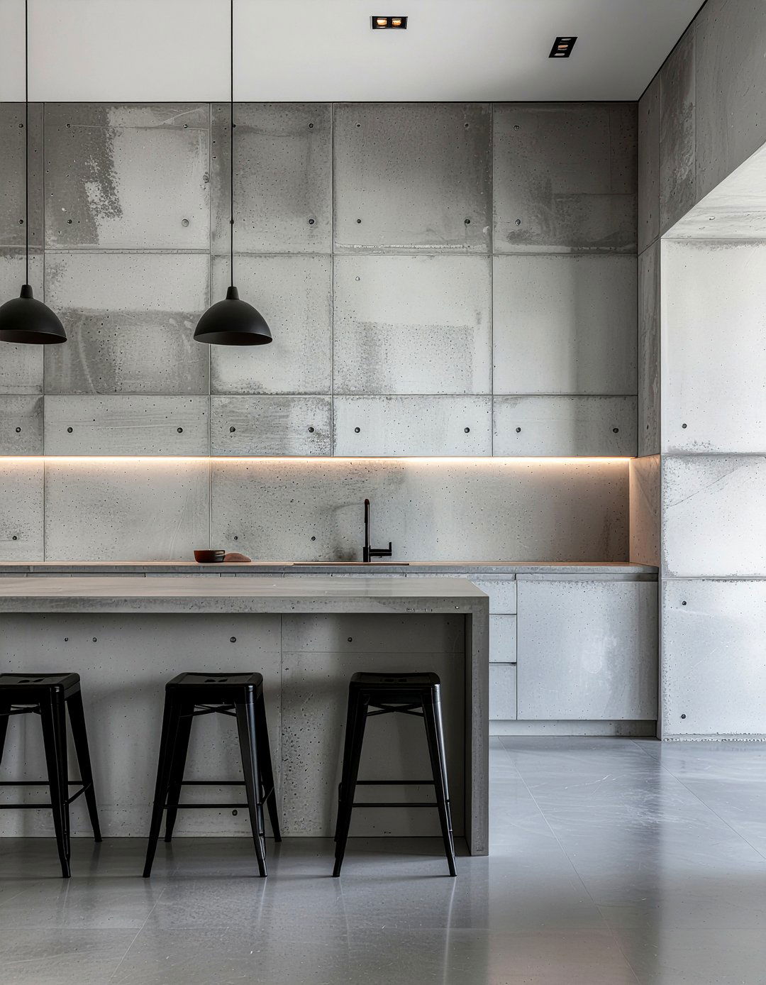 Concrete Kitchen Wall - 30 kitchen feature wall ideas