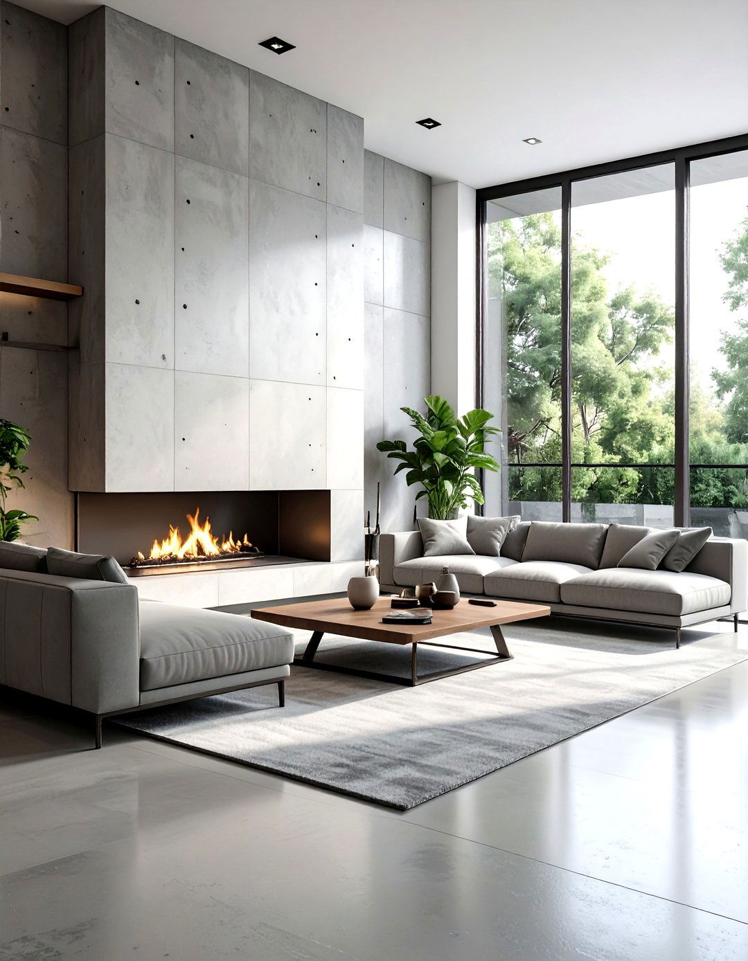 Concrete Living Room - 30 zen living room ideas
