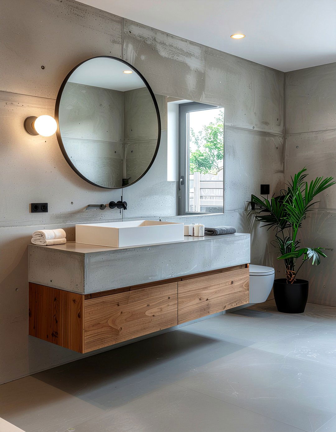 Concrete Look Bathroom Panel - 30 bathroom paneling ideas