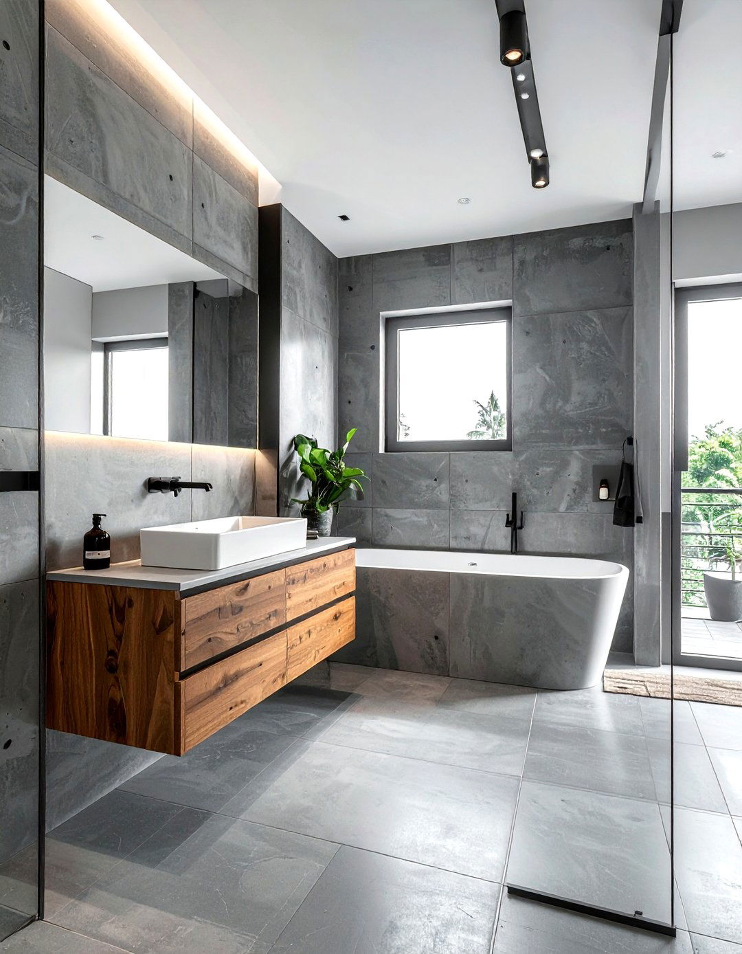 Concrete Look Bathroom - 30 model home bathroom ideas