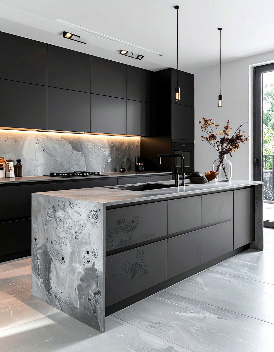 Concrete Look Countertop Film - 30 peel and stick kitchen ideas