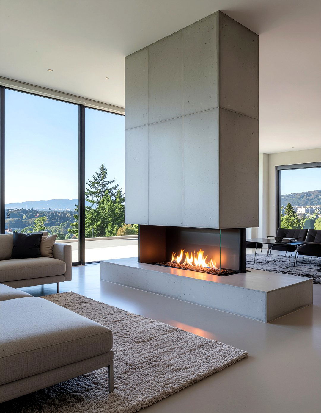 Concrete Look Electric Fireplace - 30 living room electric fireplace ideas