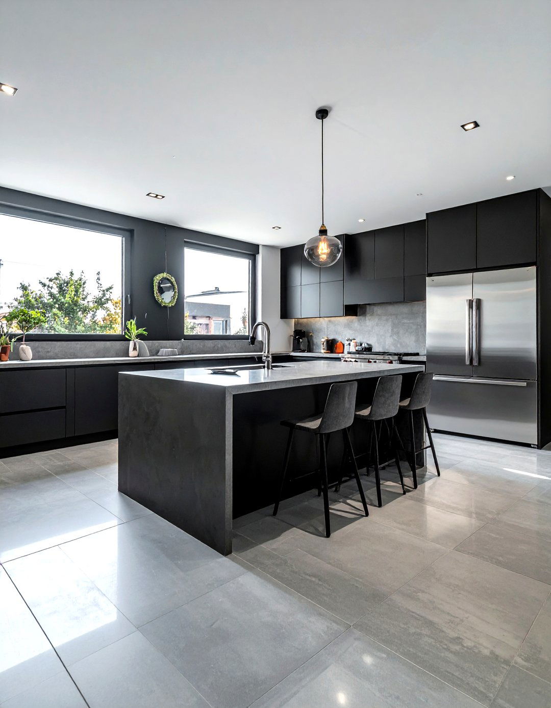 Concrete Look Kitchen Tile - 30 tile floor kitchen ideas