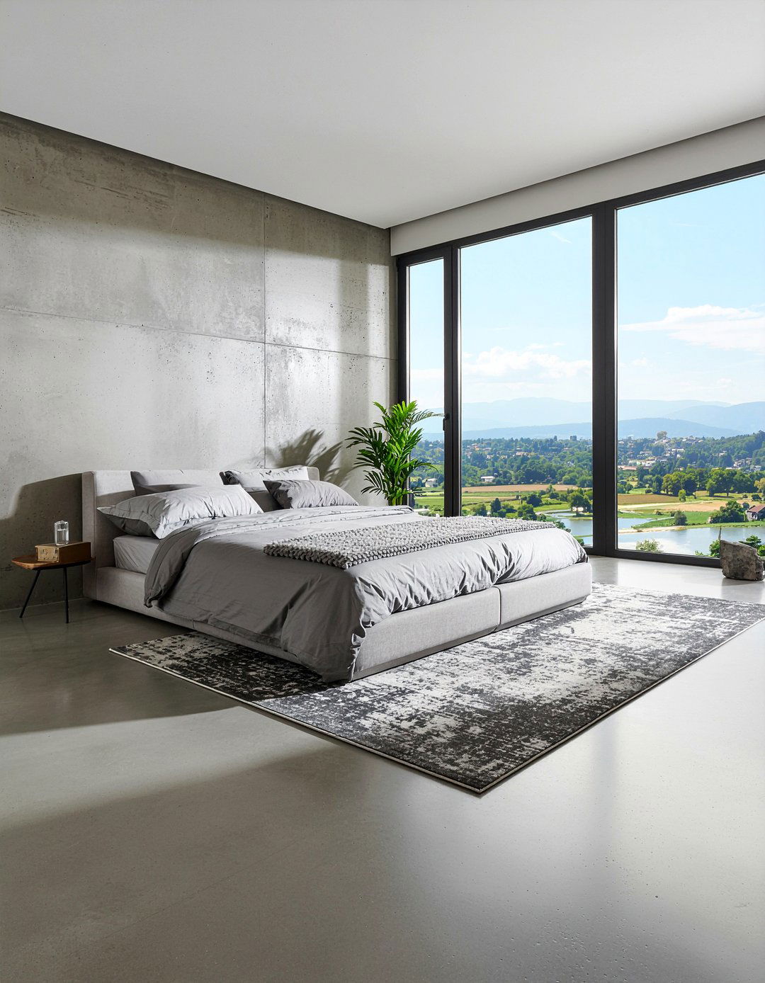 Concrete Look Porcelain - 30 bedroom tile designs