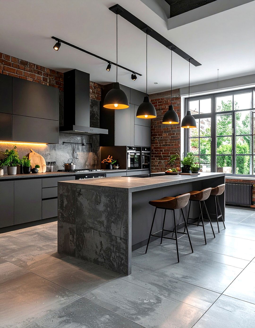 Concrete Look Vinyl Tile - 30 vinyl floor kitchen ideas