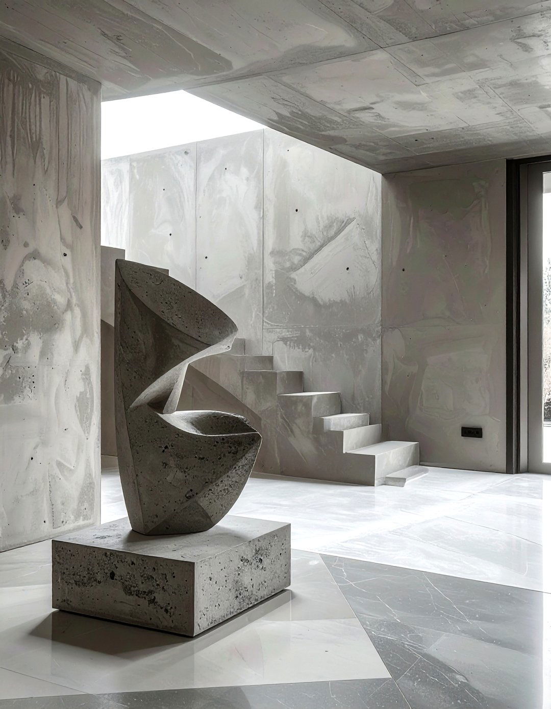 Concrete Minimalist Sculpture - 30 concrete decor ideas