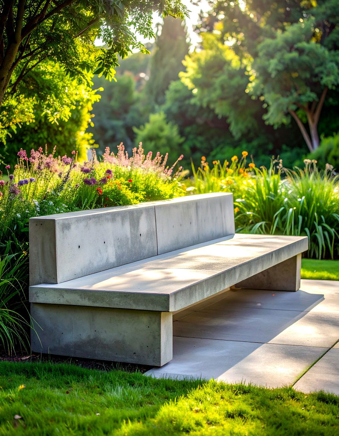 Concrete Outdoor Bench - 30 concrete decor ideas