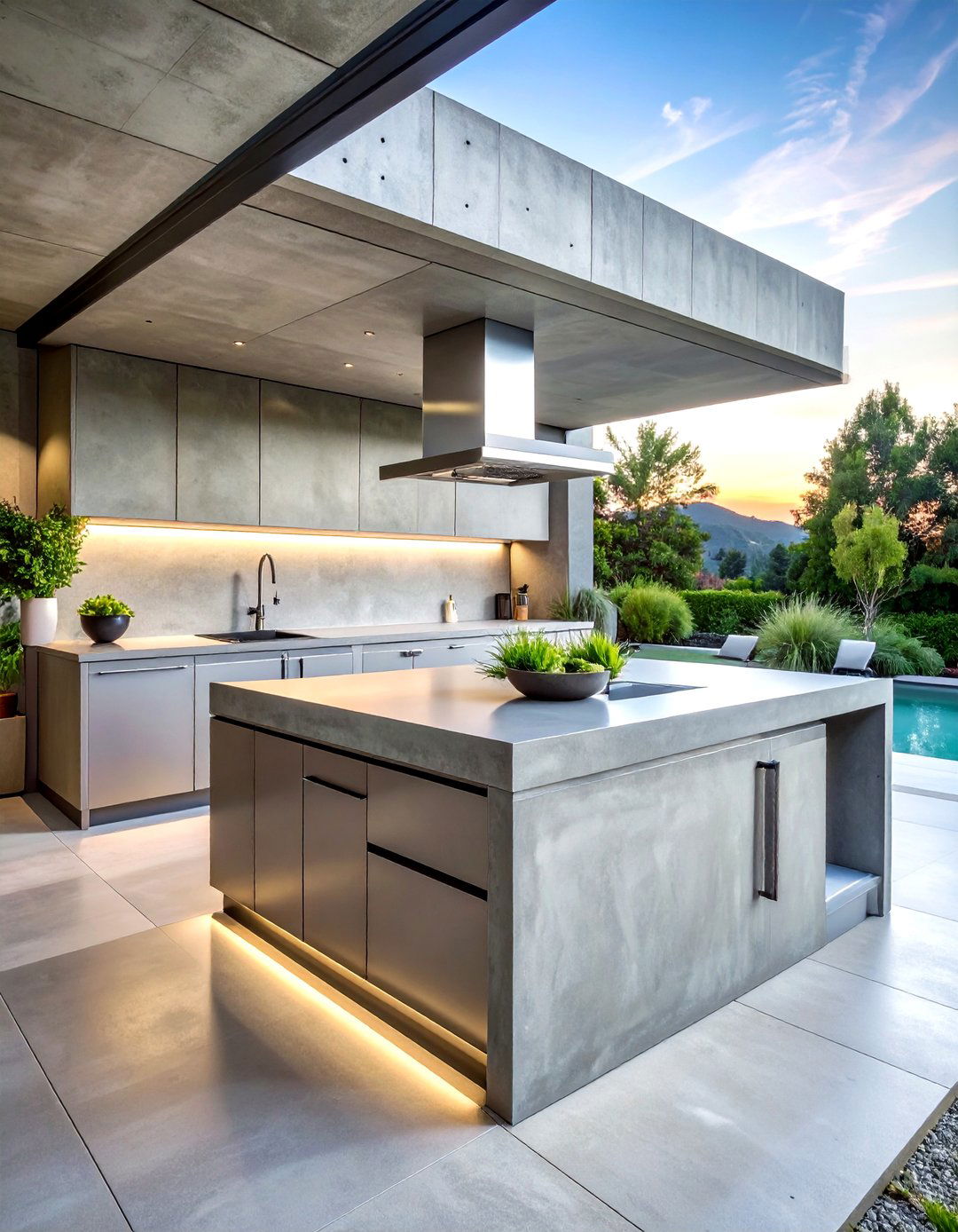 Concrete Outdoor Kitchen - 30 patio kitchen ideas