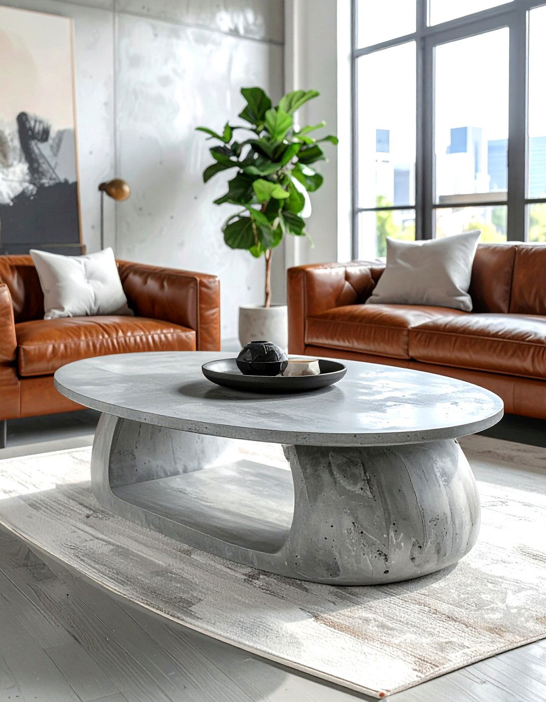 Concrete Oval Coffee Table - 30 living room oval coffee tables