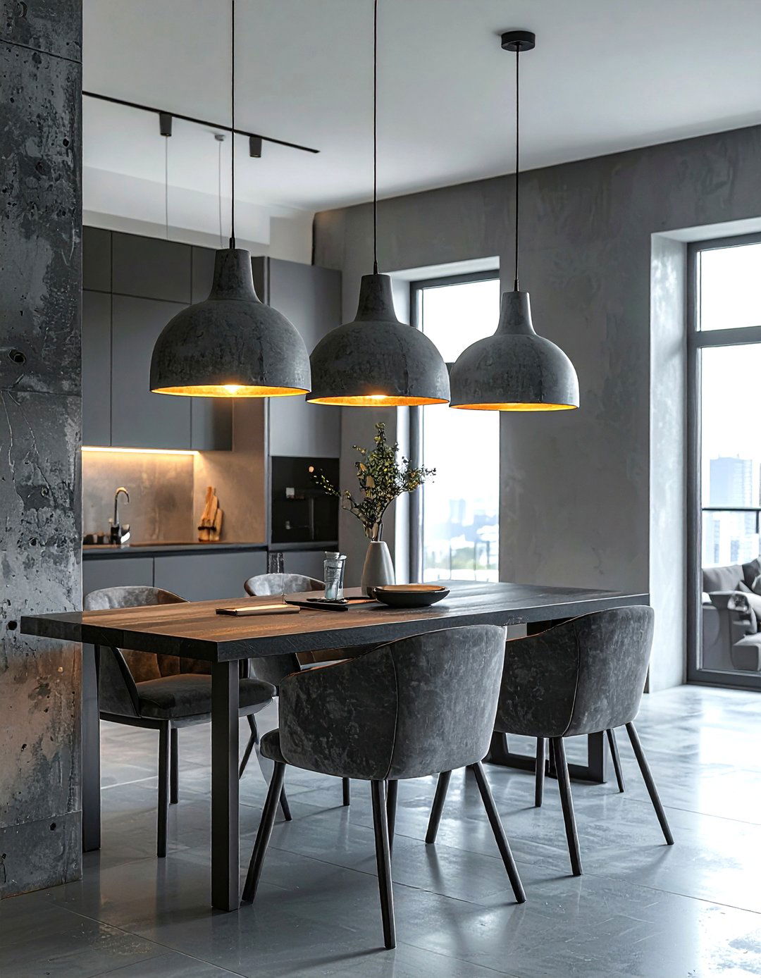 Concrete Pendant Light - 30 concrete decor ideas