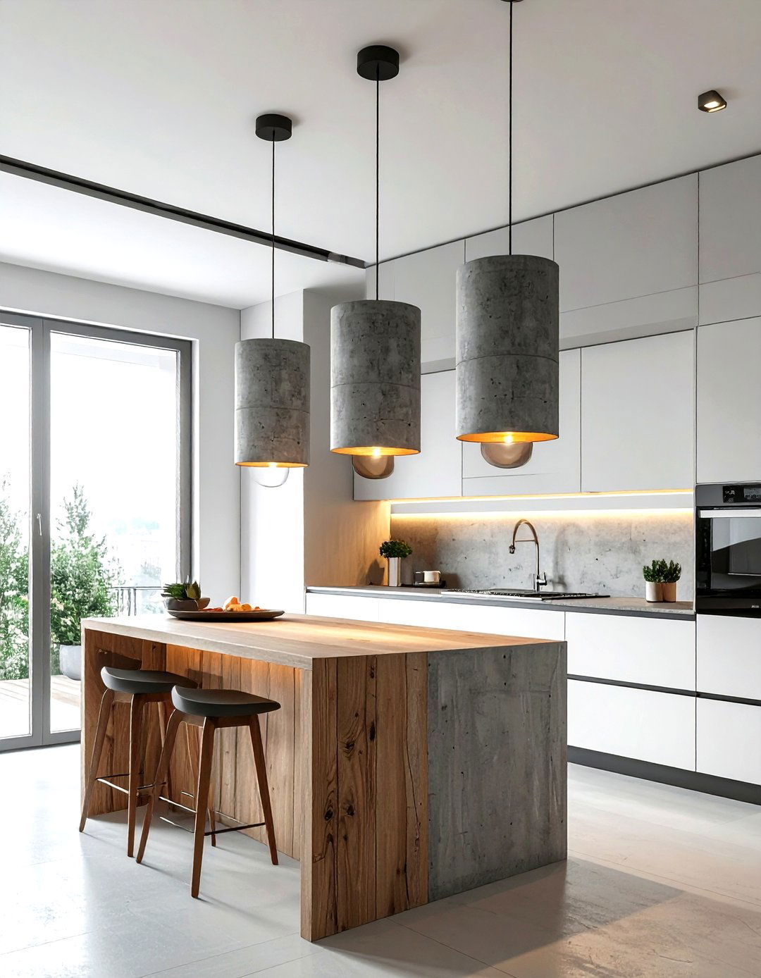 Concrete Pendant Light Fixture - 30 kitchen ceiling light ideas