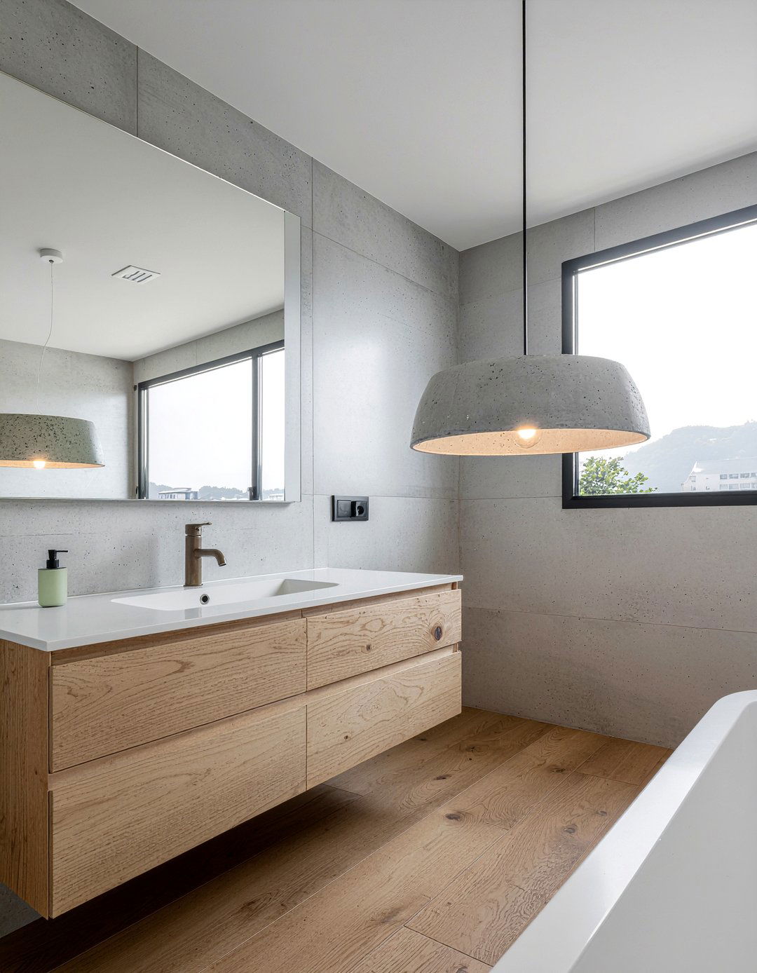 Concrete Pendant Light - 30 bathroom pendant light ideas