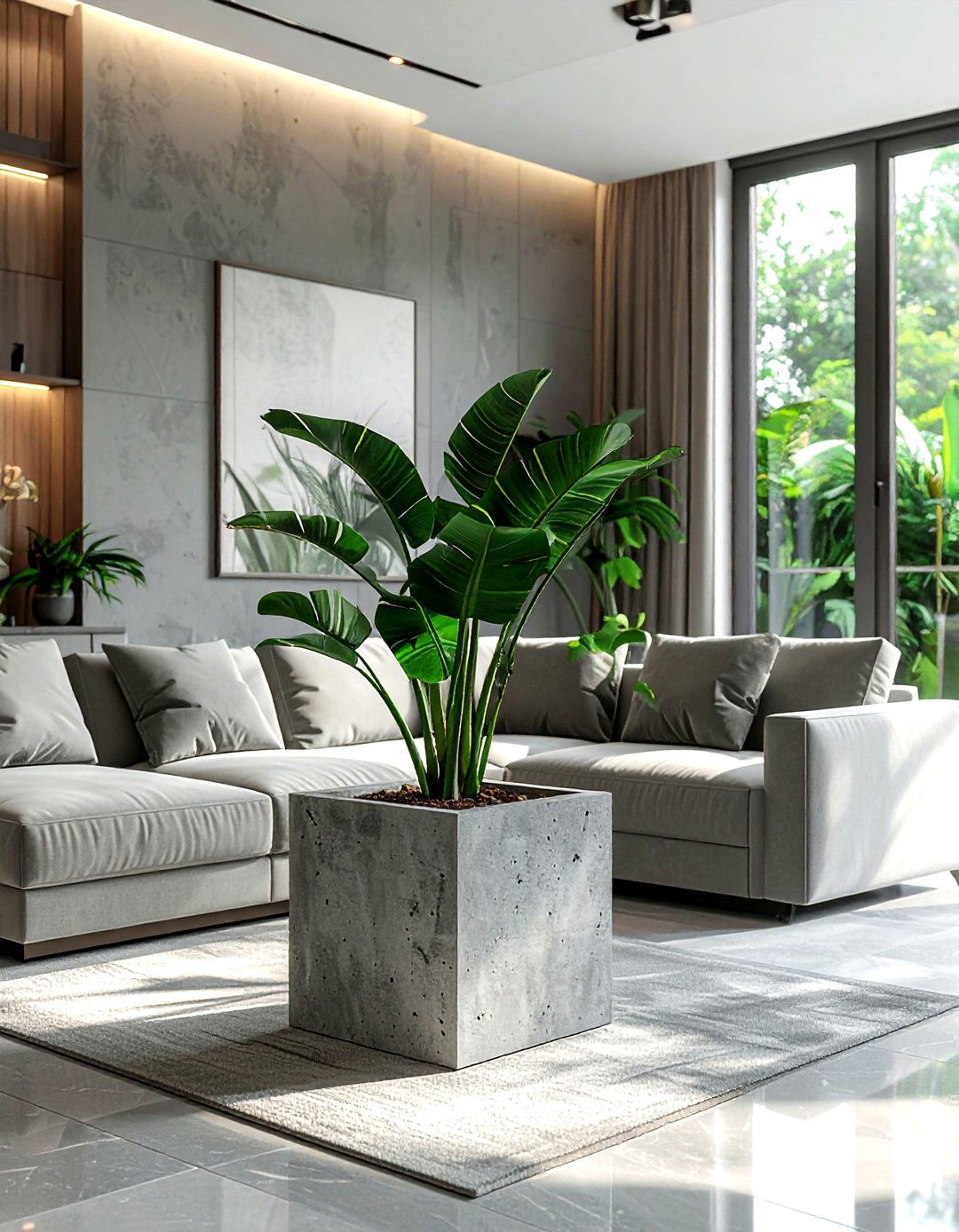 Concrete Plant Stand - 30 living room plant stands