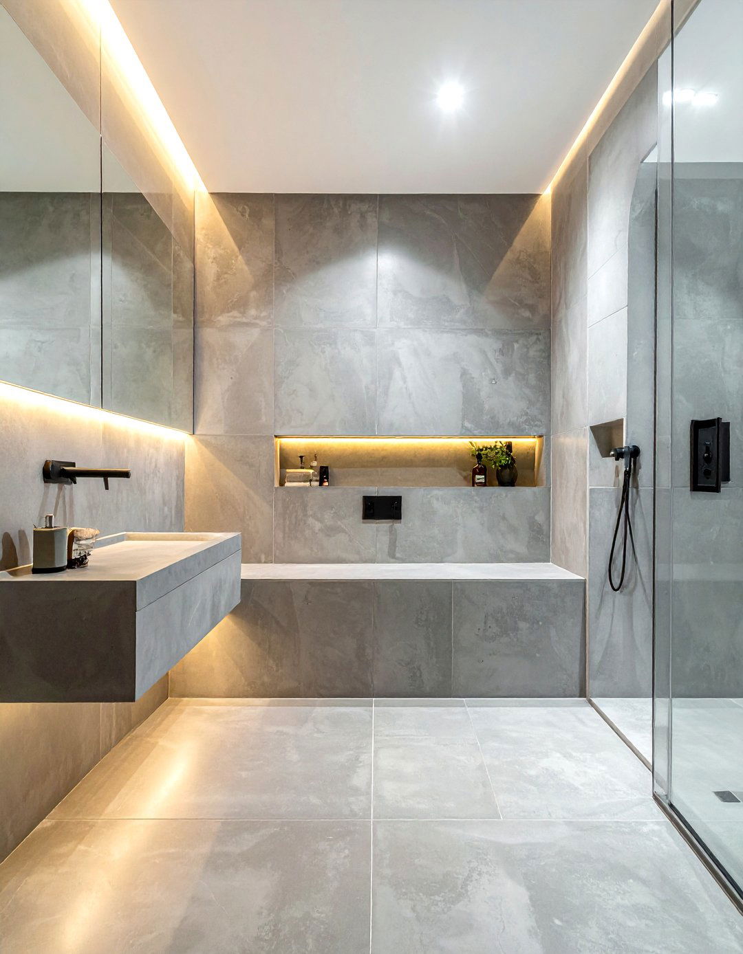 Concrete Plaster Walls - 30 bespoke bathroom ideas