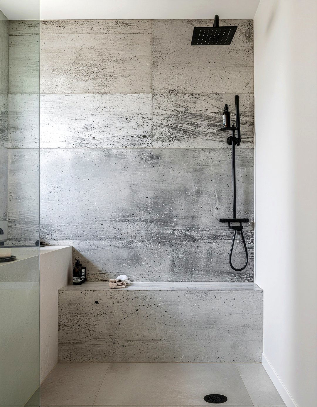 Concrete Shower Niche - 30 bathroom niche ideas