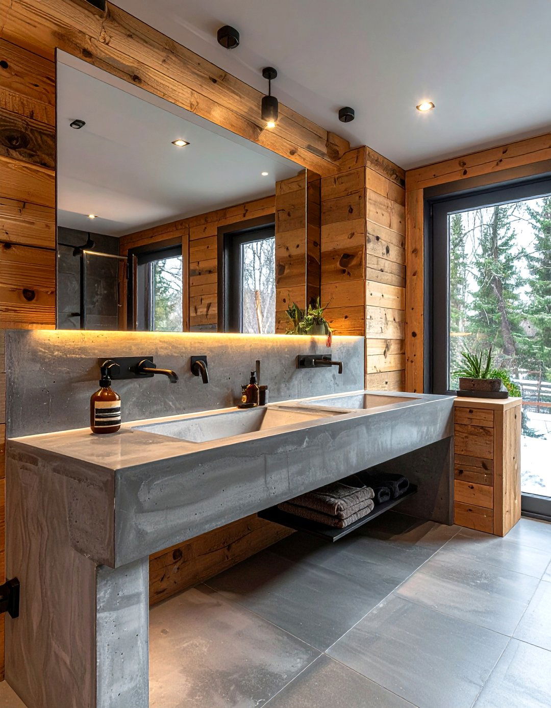 Concrete Sink Countertop - 30 cabin bathroom ideas