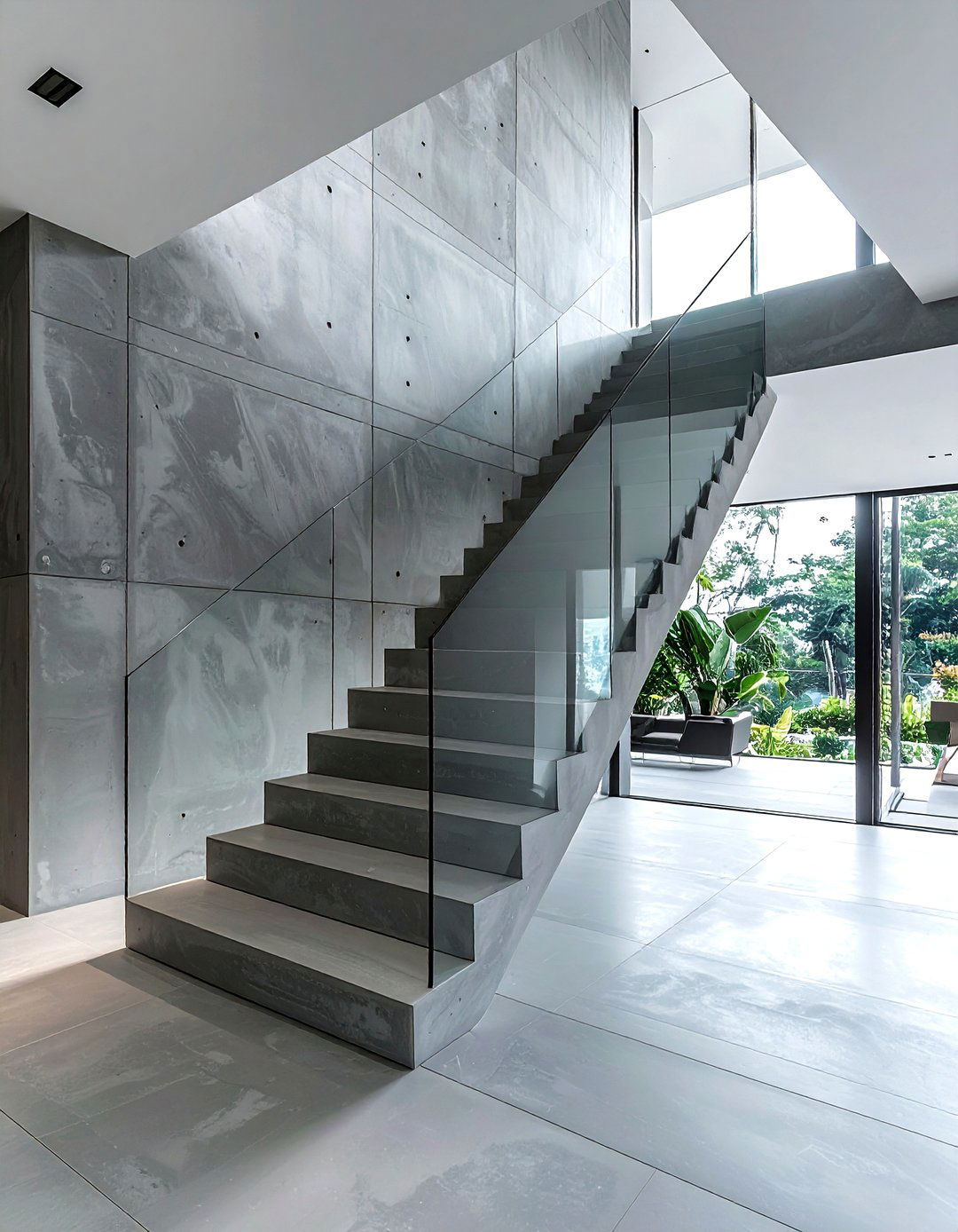 Concrete Staircase - 30 concrete decor ideas