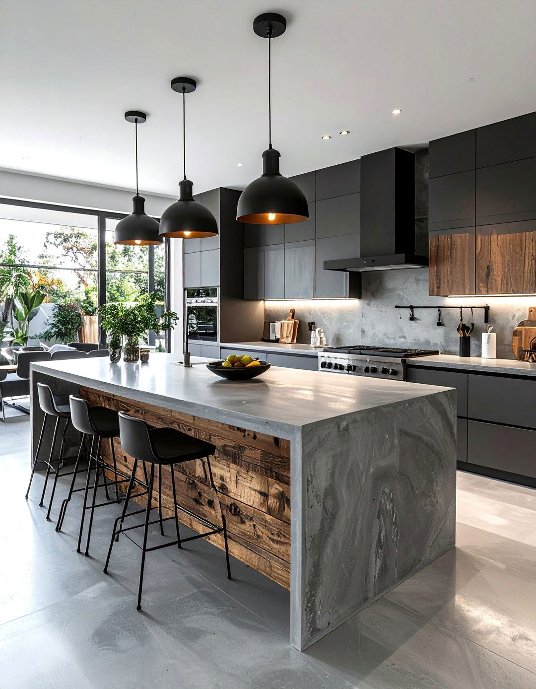 Concrete Style Kitchen - 30 solid surface countertop kitchen ideas