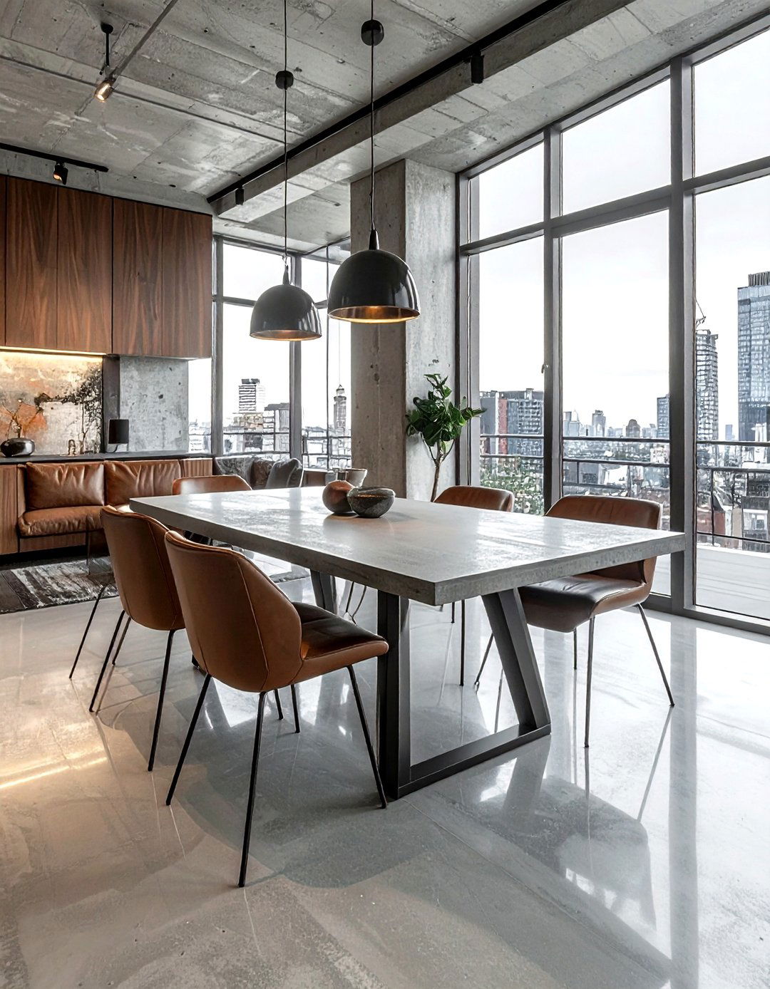 Concrete Table With Metal Legs - 30 concrete dining table ideas